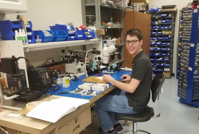 student working in a lab photo