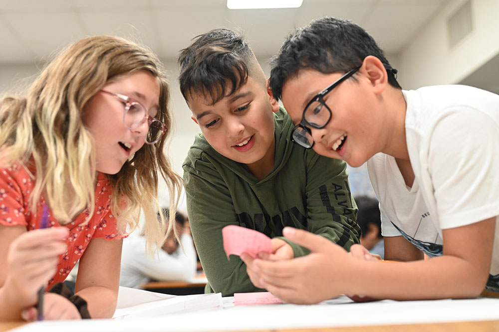 Students working on a project