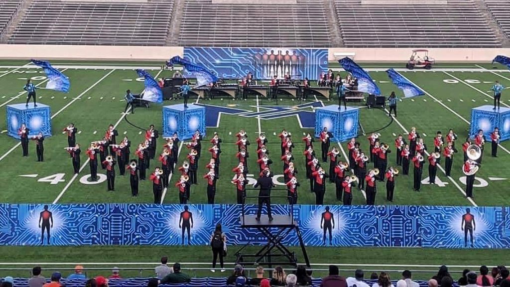 Lake Highlands band on the football field