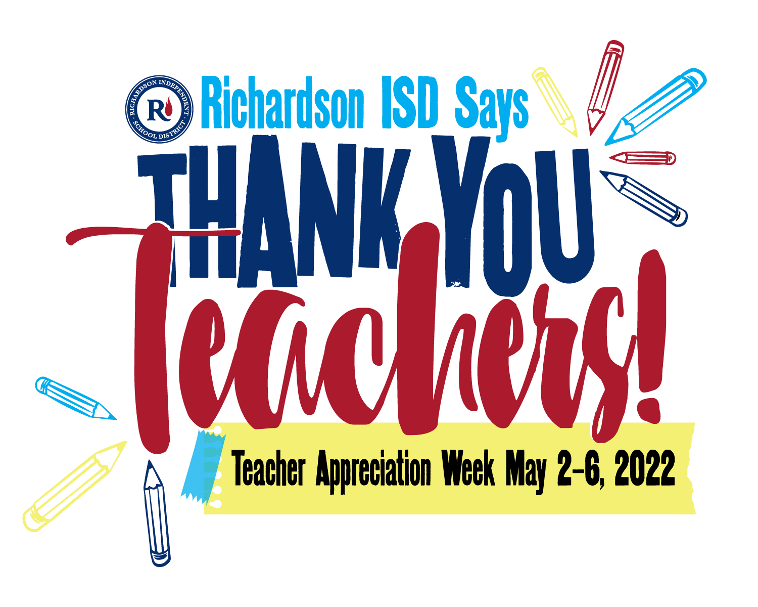 Teacher thank you graphic for teacher appreciation week, May 2-6