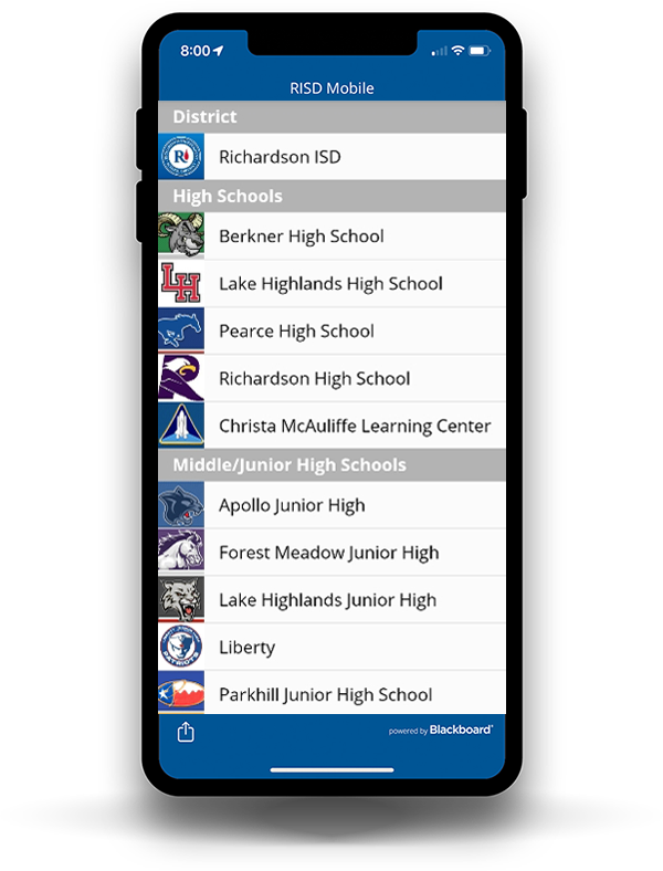 RISD mobile app school directory