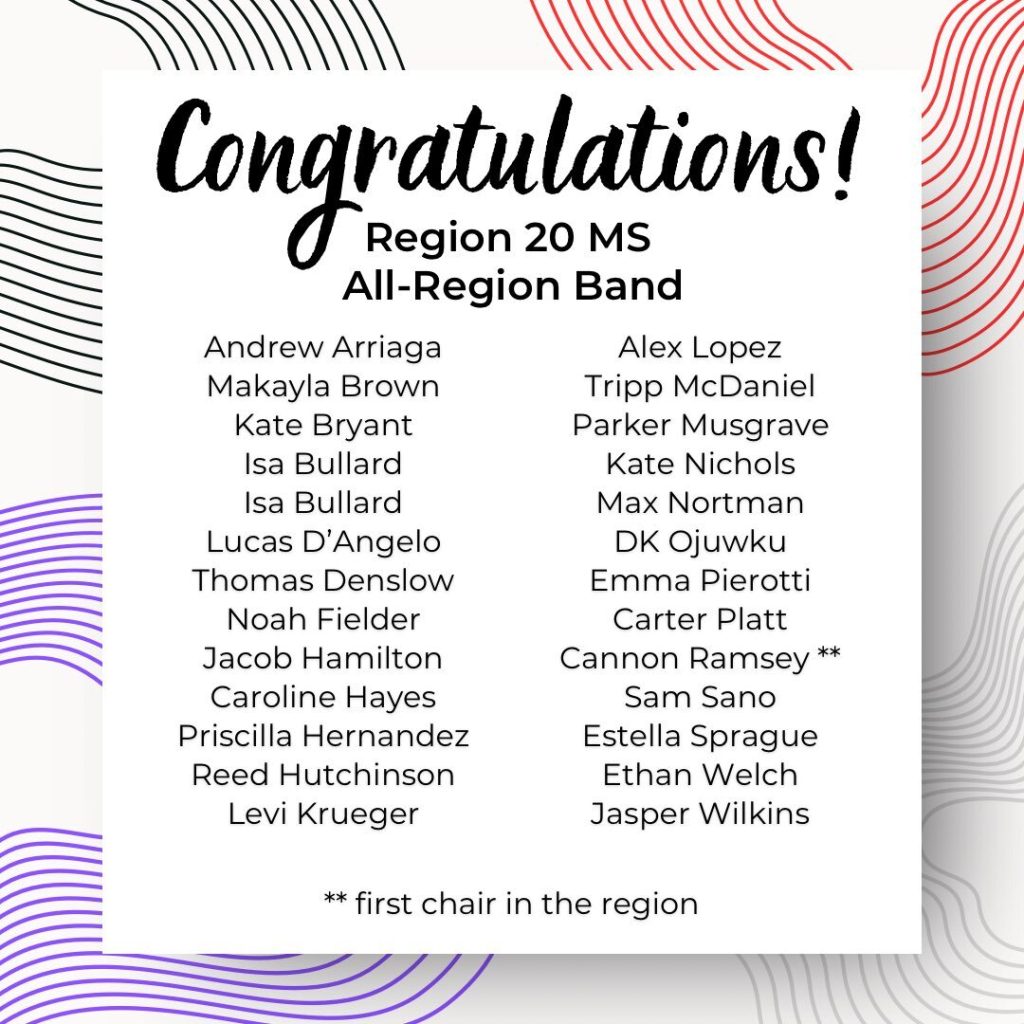 all region band students