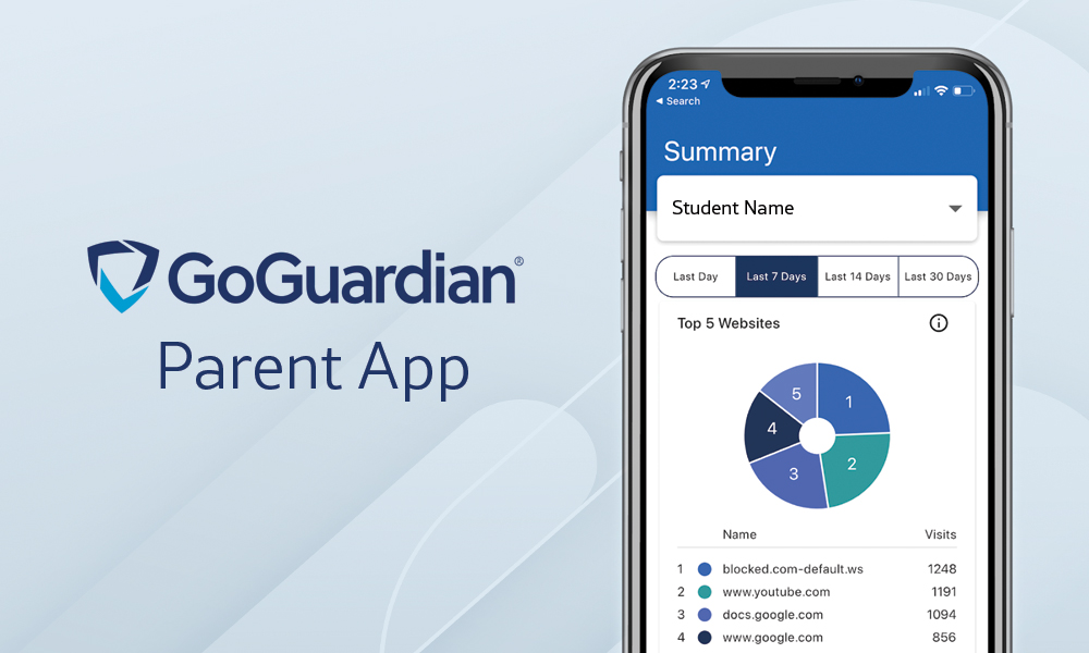 GoGuardian Parent App showing on cellphone