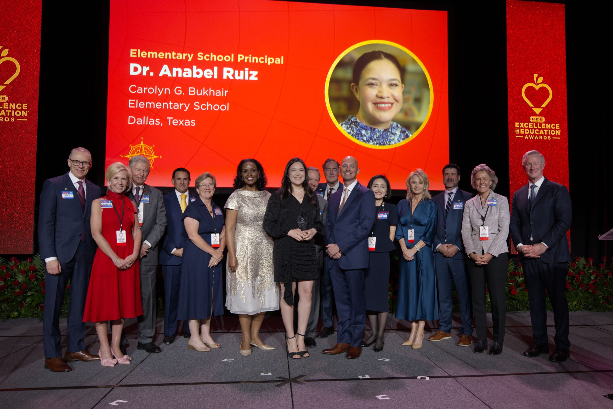 Dr. Ruiz wins the HEB state Principal of the Year Award in San Antonio on May 3.