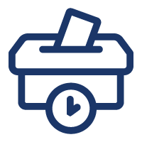 Ballot box with clock