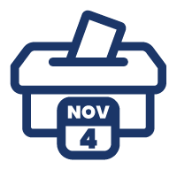 Ballot box with November 4 calendar