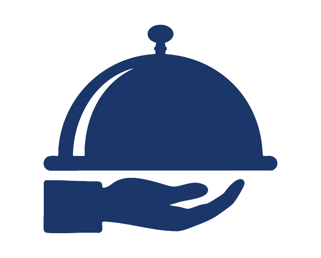 Hand holding a serving dish