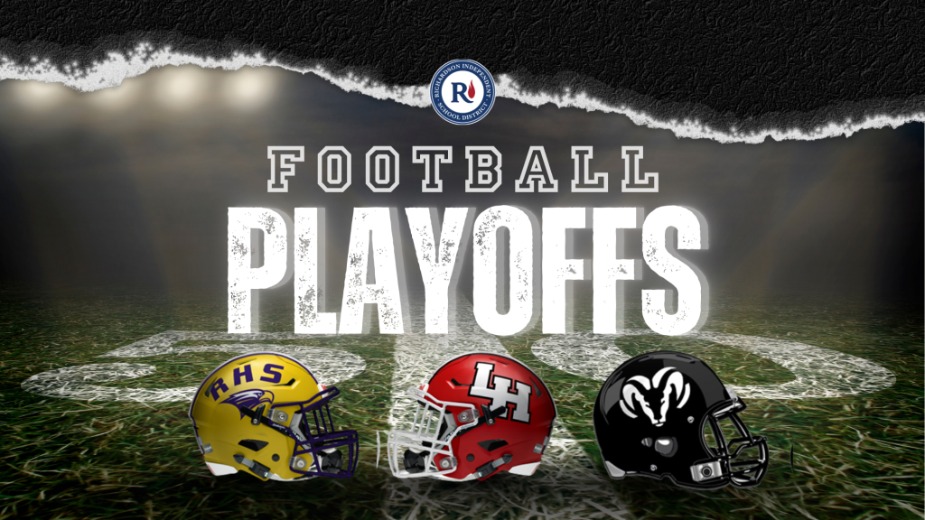 Football Playoffs Richardson HS, Lake Highlands HS, Berkner HS Helmets on field