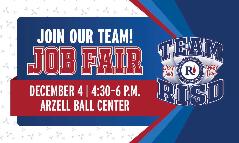 Join our team job fair December 4 from 4:30-6 PM at the Arzell Ball Center