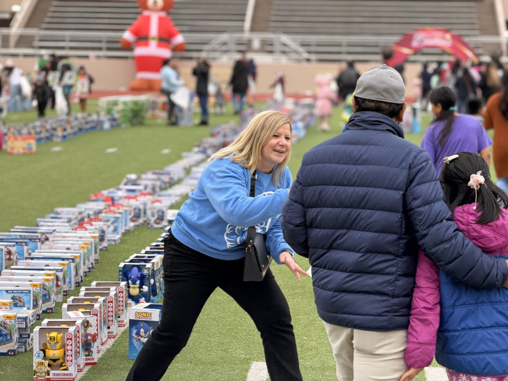 Superintendent Branum greeting families