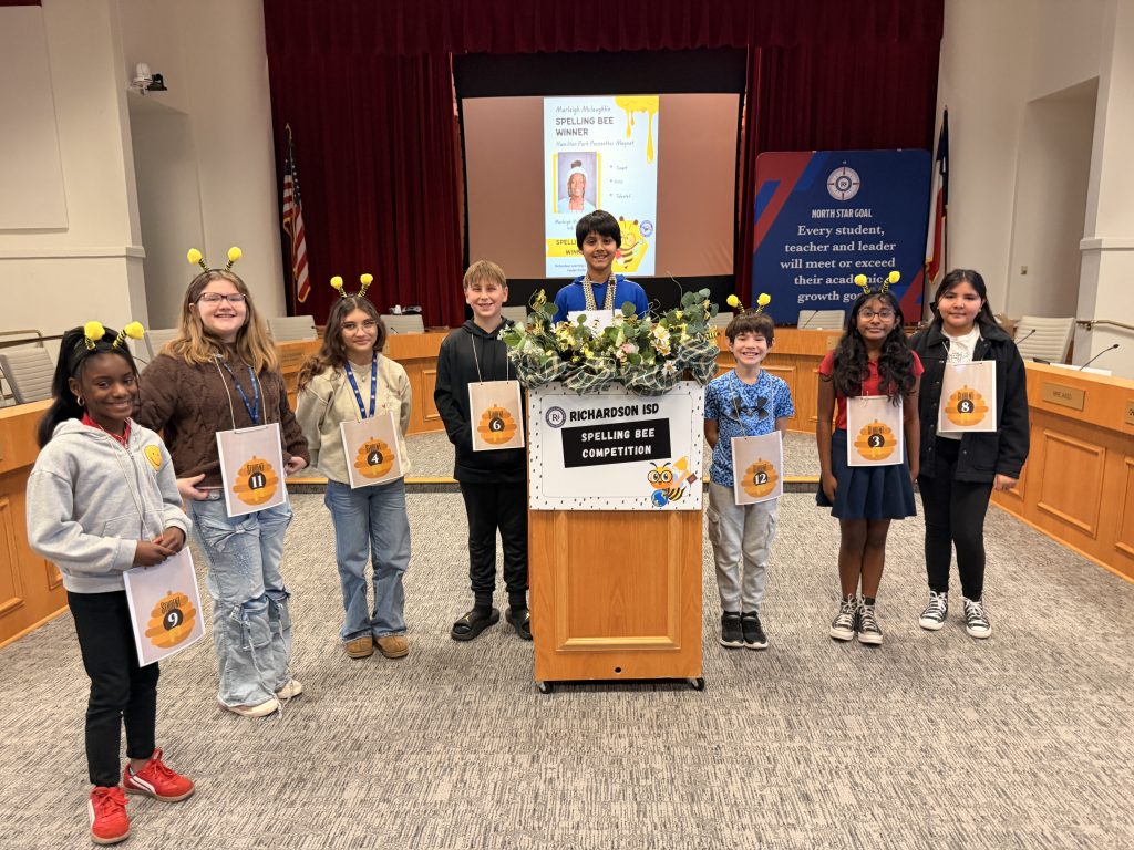 Richardson LC Spelling Bee participants with numbers