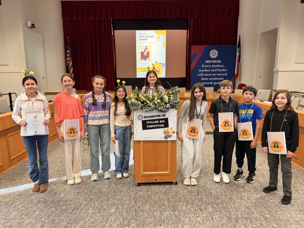 Pearce LC Spelling Bee participants with numbers