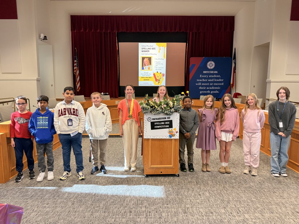 Lake Highlands LC Spelling Bee participants with numbers