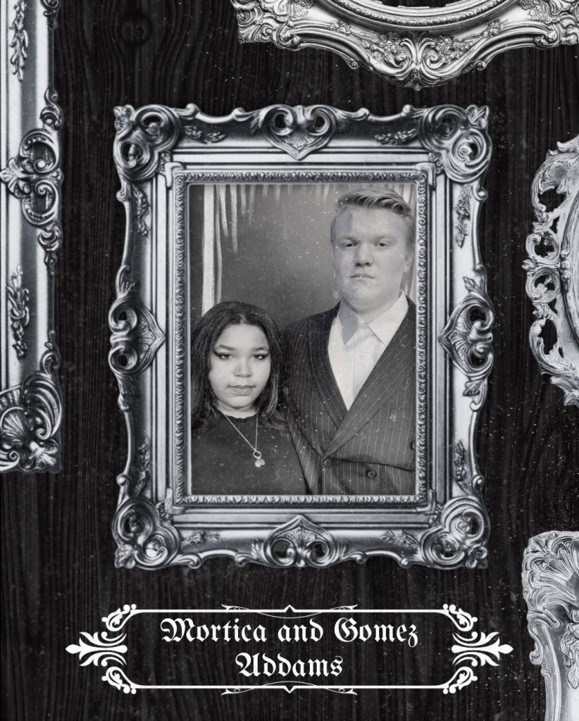 John Gillepsie as Gomez Addams in black and white