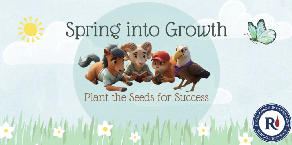 Spring into Growth - Plants the Seeds for Success - baby mustang, ram, wildcat, and eagle