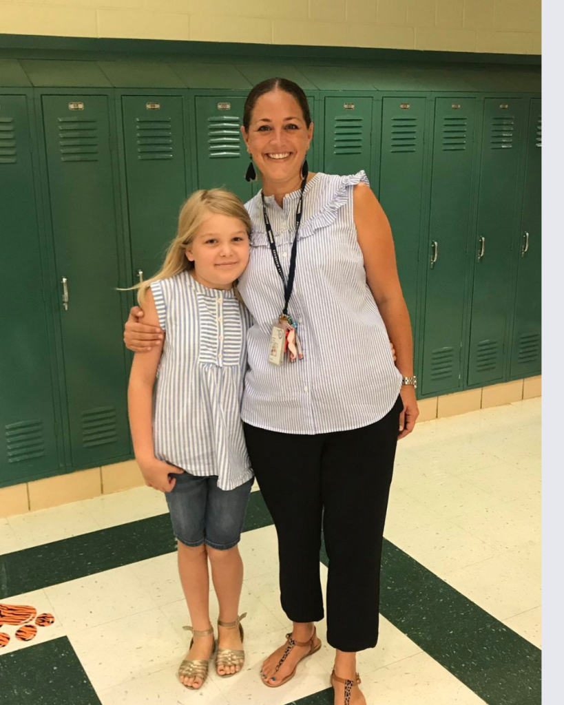 Chloe with Mom as a child at Terrace Elementary