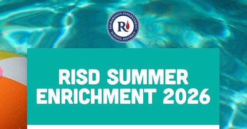 RISD Summer Enrichment 2026 text over pool with RISD Logo