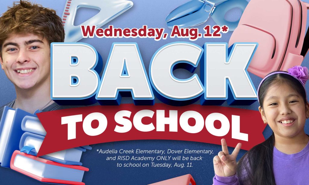 Back to School on Wednesday August 12. ACE, Dover and RISD Academy Start August 11
