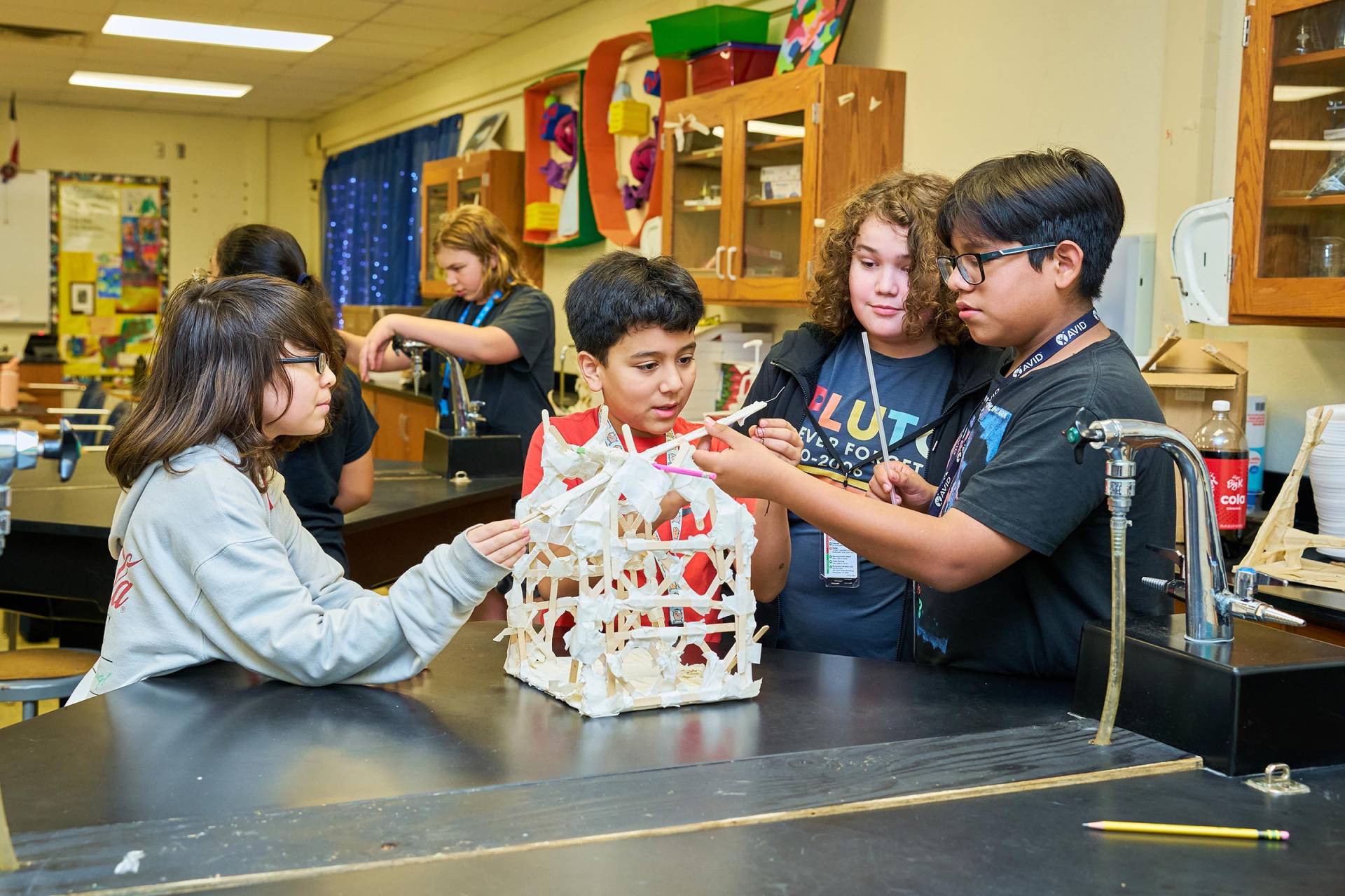 Students working on a project