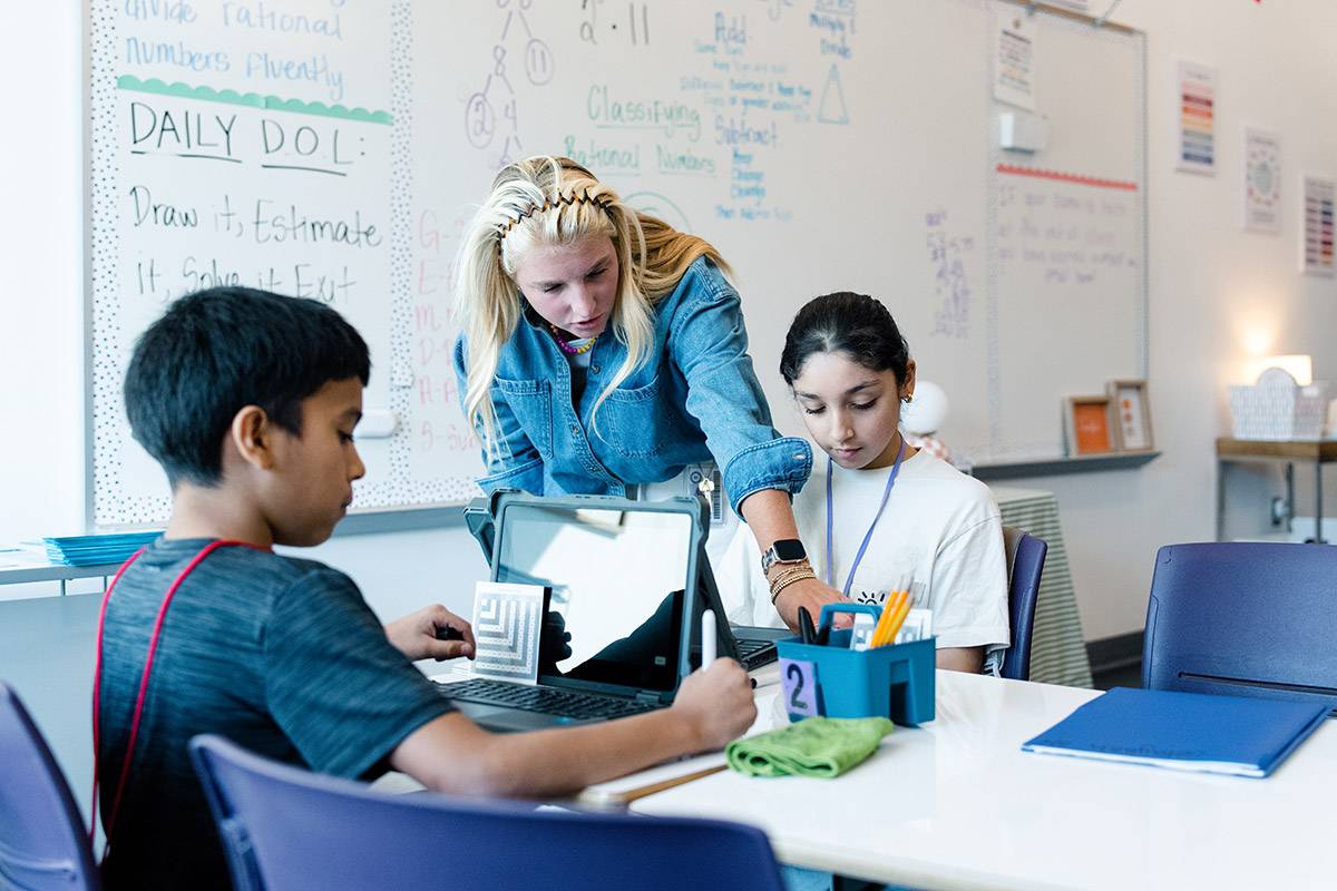Students working on a project