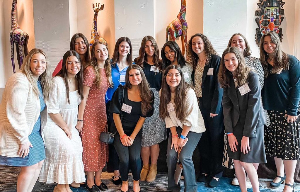 Student teachers at conference