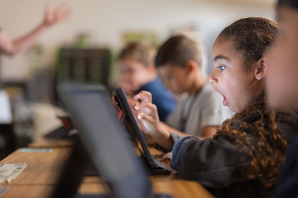 Students using iPads