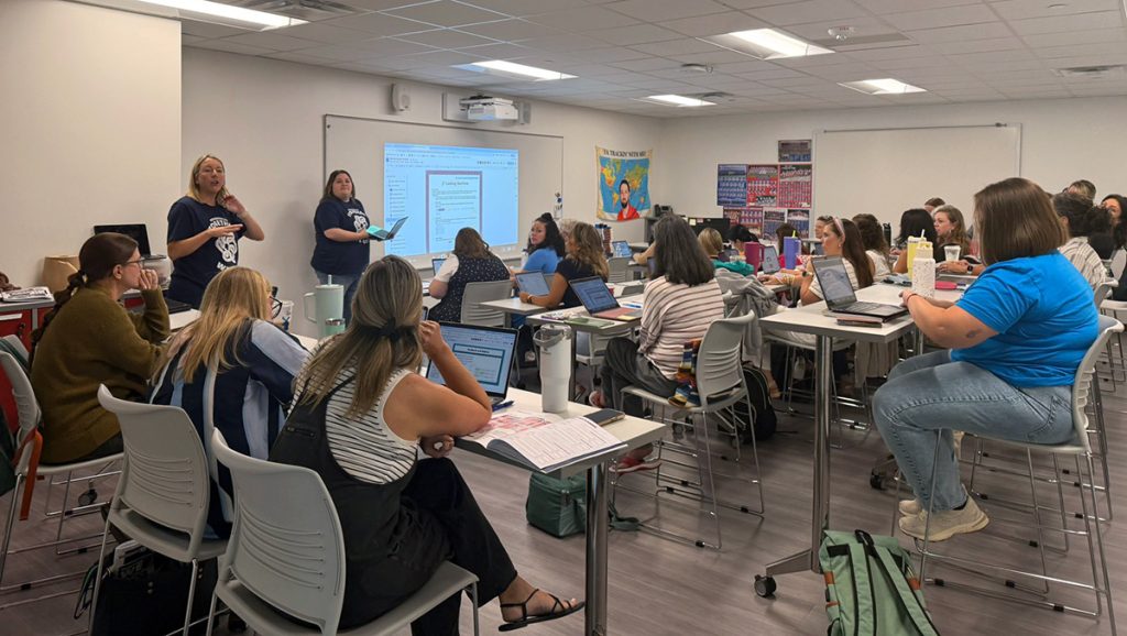 Teachers at professional learning class