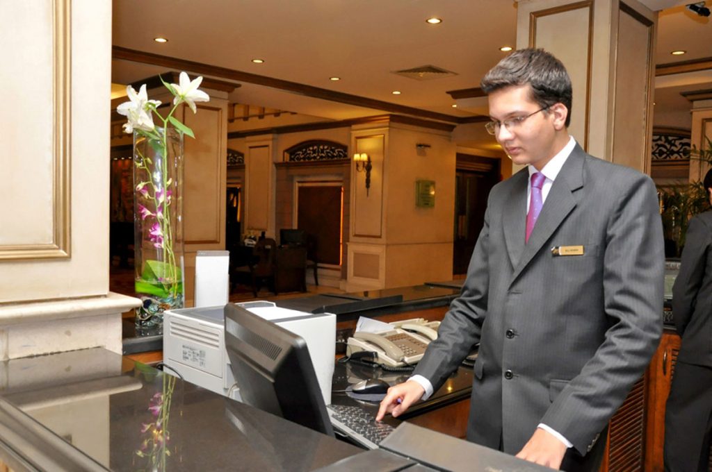 Student working in hotel